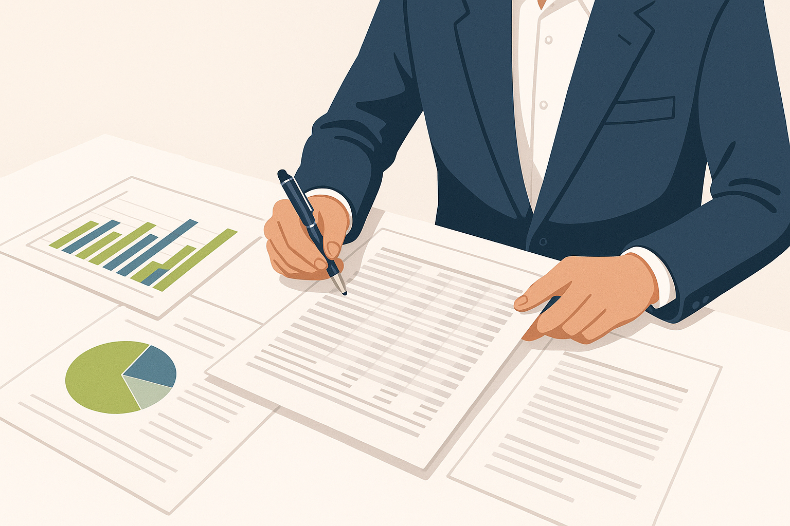 Investor carefully reviewing financial statements and company documents to conduct due diligence for unlisted shares investment in India