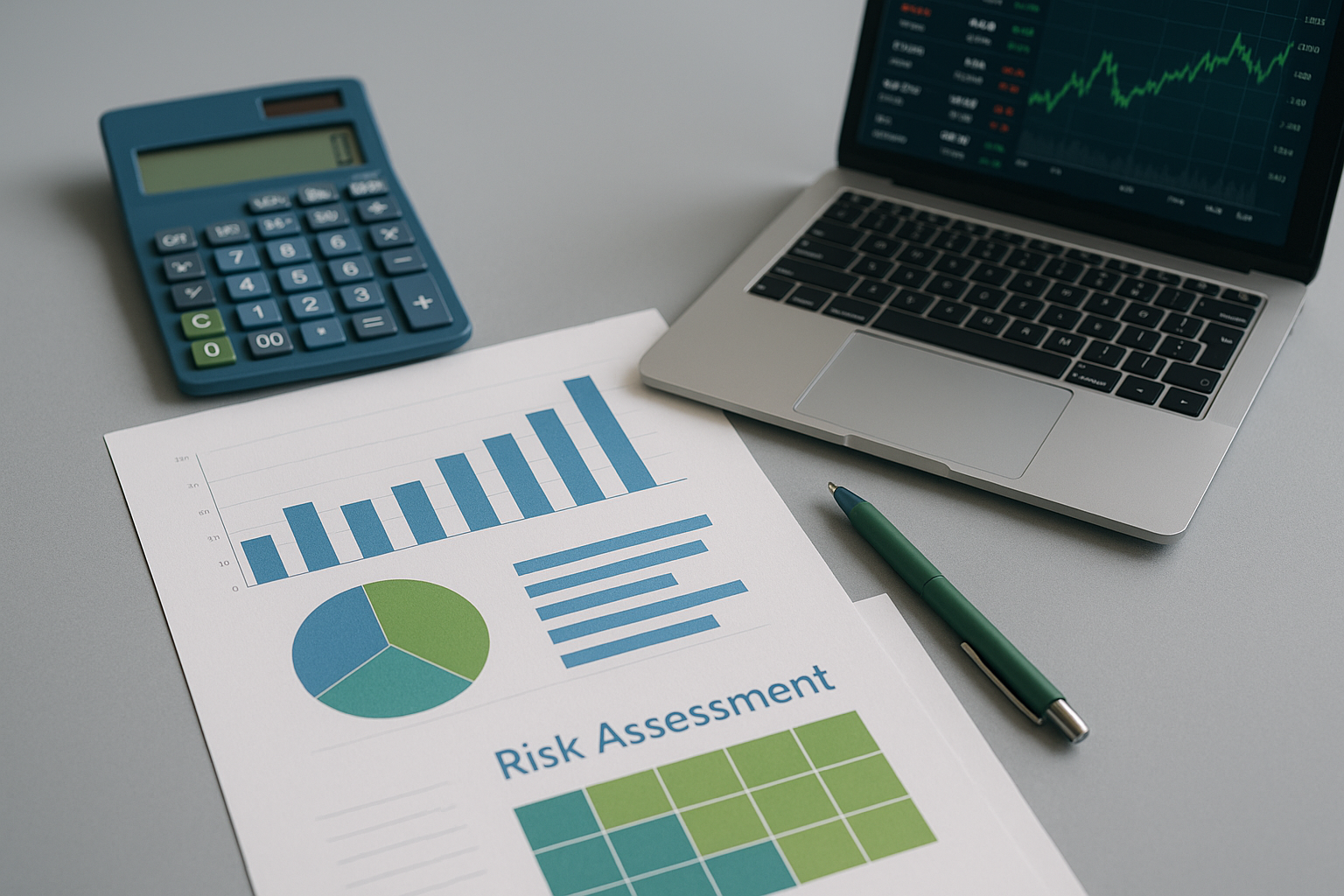 Financial documents and laptop on a desk symbolizing due diligence and valuation risks associated with investing in unlisted shares in India